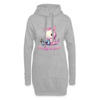 Axolotl Gamer T Kawaii Stuff Axolotl Otaku Axolotl - Hoodie-Kleid - Grau meliert - Vorne