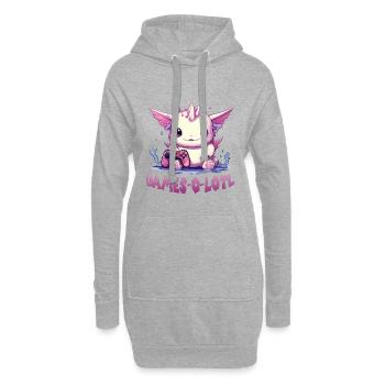 Gamer Axolotl Anime Axolotl T für Gaming Fans - Hoodie-Kleid - Grau meliert - Vorne