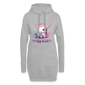 Gamer Axolotl Anime Axolotl T für Gaming Fans - Hoodie-Kleid - Grau meliert - Vorne