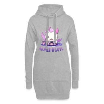 Axolotl tailed amphibian T Zocker Axolotl Kawaii - Hoodie Dress - heather grey - Front