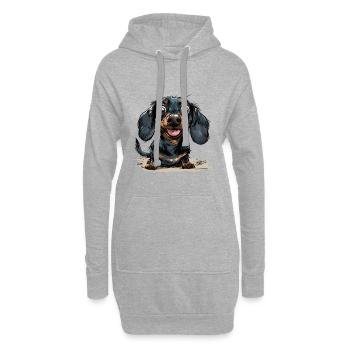 Dackel Kurzhaardackel Hundehalter T Gassi Hunde - Hoodie-Kleid - Grau meliert - Vorne