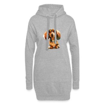 Drôle de teckel T pour les propriétaires de - Sweat-shirt à capuche long Femme - gris chiné - Devant