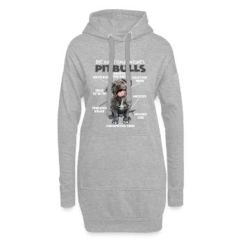 Drôle Pitbull Chien Propriétaire T Pitbull Walk - Sweat-shirt à capuche long Femme - gris chiné - Devant
