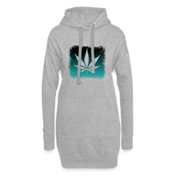 Ganja Weed Kiffen - Hoodie-Kleid - Grau meliert - Vorne