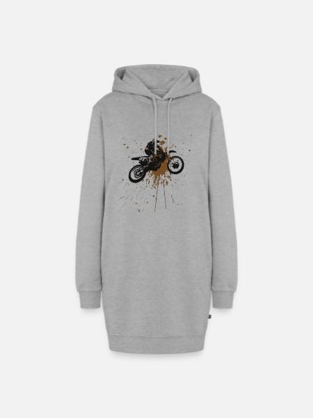 Motorcross Dreck - Hoodie-Kleid - Grau meliert
