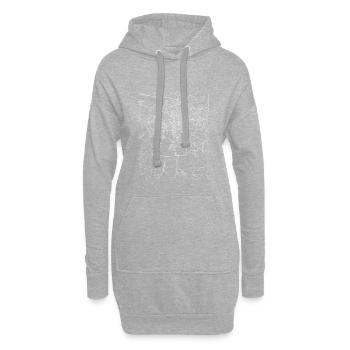 Minimaler Leipziger Stadtplan und Straßen - Hoodie-Kleid - Grau meliert - Vorne