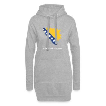 Bosnien und Herzegowina Landkarte - Hoodie-Kleid - Grau meliert - Vorne