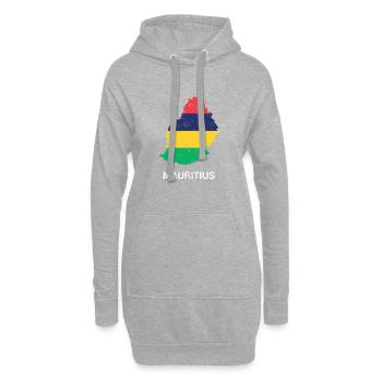 Mauritius (Maurice) Landkarte & Flagge - Hoodie-Kleid - Grau meliert - Vorne