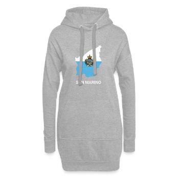 Carte et drapeau du pays de Saint-Marin - Sweat-shirt à capuche long Femme - gris chiné - Devant