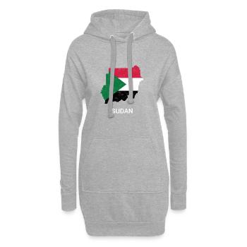 Soudan ( As-Soudan ) carte du pays &drapeau - Sweat-shirt à capuche long Femme - gris chiné - Devant