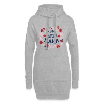 Muttertag Geschenkidee One Wonderful Mama - Hoodie-Kleid - Grau meliert - Vorne