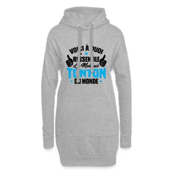 Voici à Quoi Ressemble le Meilleur Tonton du Monde - Sweat-shirt à capuche long Femme - gris chiné - Devant