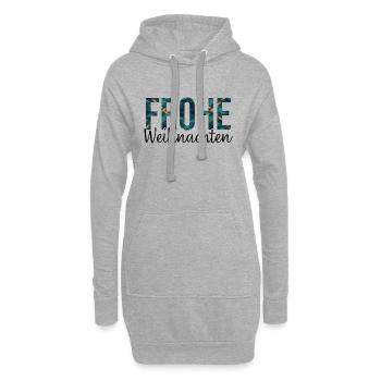 Frohe Weihnachten - Hoodie-Kleid - Grau meliert - Vorne