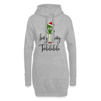 Nikolauch Drôle Drôle Tralalalala disant poireau - Sweat-shirt à capuche long Femme - gris chiné - Devant