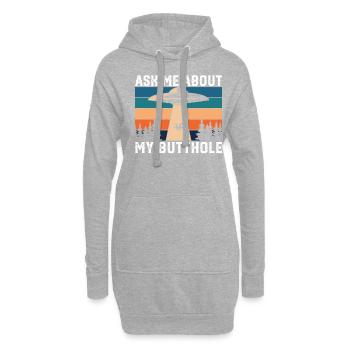 Alien Ask me for anal gift - Hoodie Dress - heather grey - Front