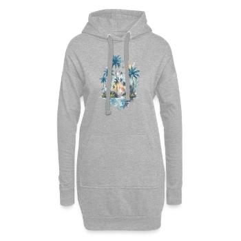 Ruhige tropische Gewässer Aquarellmalerei - Hoodie-Kleid - Grau meliert - Vorne
