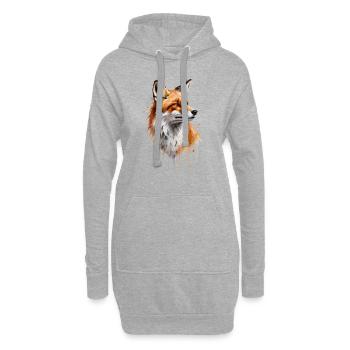 Foxy Watercolor - Un pinceau avec la nature - Sweat-shirt à capuche long Femme - gris chiné - Devant