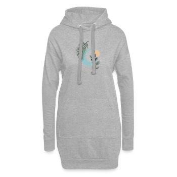 Botanischer Mond Sonne Gelassenheit - Hoodie-Kleid - Grau meliert - Vorne