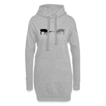 hirsch - geweih - jagd - jäger - Hoodie-Kleid - Grau meliert - Vorne