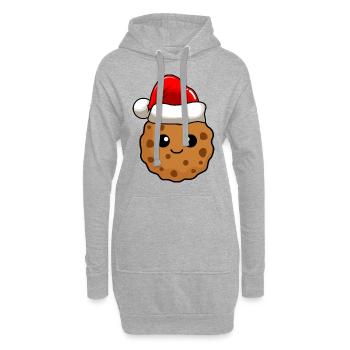 Cookies Noël BD Noël - Sweat-shirt à capuche long Femme - gris chiné - Devant