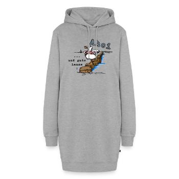 Ahoi und gute laune - Hoodie-Kleid - Grau meliert - Vorne