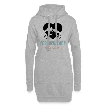 Für immer mein, Partner, Freund ,Kind, Geschenk - Hoodie-Kleid - Grau meliert - Vorne