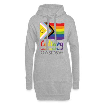Kultur als Gegengift zum Faschismus - Hoodie-Kleid - Grau meliert - Vorne