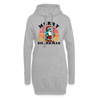 Merry Sharkmas - Noël - Sweat-shirt à capuche long Femme - gris chiné - Devant