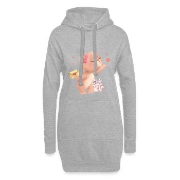 ours bisous saint valentin | supporter l'amour saint valentin - Sweat-shirt à capuche long Femme - gris chiné - Devant