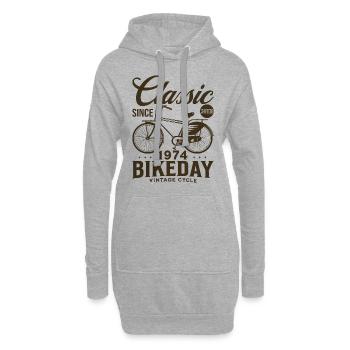Fahrrad Jahr 1974 Radfahrer 50 Jahre Jubiläum - Hoodie-Kleid - Grau meliert - Vorne