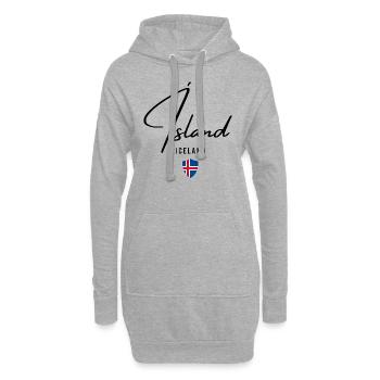 Drapeau de l’Islande, fierté islandaise - Sweat-shirt à capuche long Femme - gris chiné - Devant
