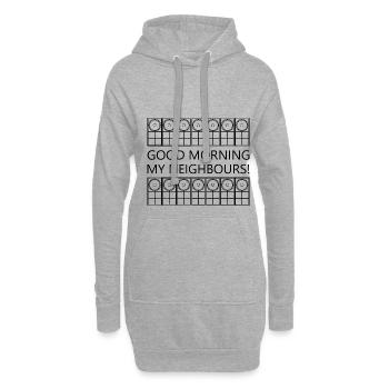 Good Morning My Neighbours - Hoodie-Kleid - Grau meliert - Vorne