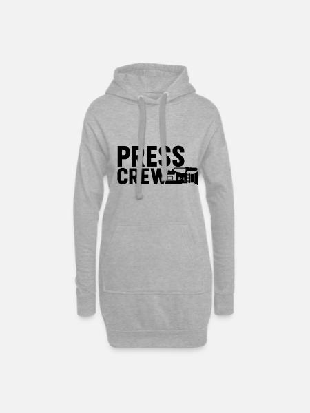 Presse Mannschaft Reporter Bericht Korrespondent - Hoodie-Kleid - Grau meliert