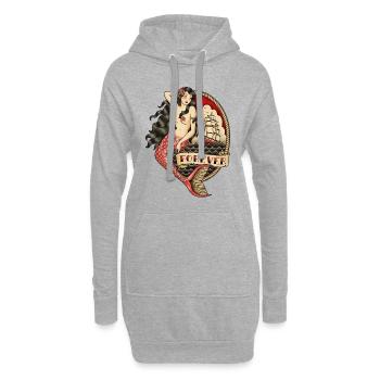 "IMMER" MEERJUNGFRAU TATTOO - Hoodie-Kleid - Grau meliert - Vorne