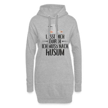 Lasst mich durch ich muss nach Husum Möwe - Hoodie-Kleid - Grau meliert - Vorne
