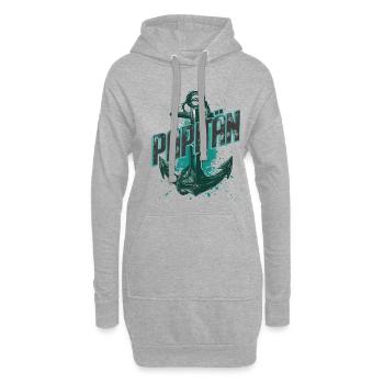 Papitän Papa Vater Kapitän Anker Boot Vatertag - Hoodie-Kleid - Grau meliert - Vorne