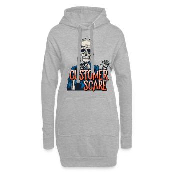 Customer Scare Care Zombie Telefon Halloween - Hoodie-Kleid - Grau meliert - Vorne