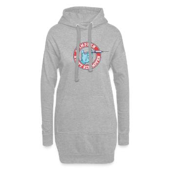 Impfen statt Schimpfen - Hoodie-Kleid - Grau meliert - Vorne