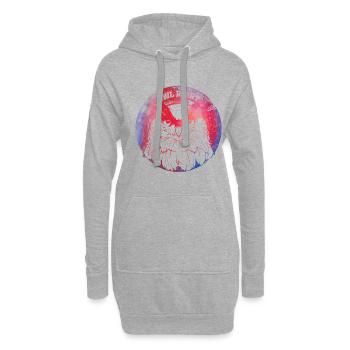 Owl Right Alright Eule Wortspiel - Hoodie-Kleid - Grau meliert - Vorne