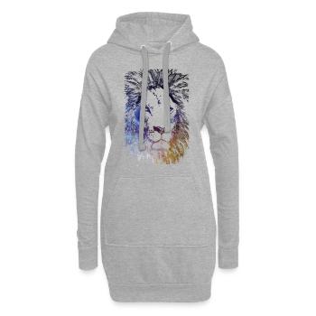Lion Galaxy - Hoodie-Kleid - Grau meliert - Vorne