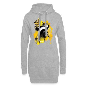 Harry Potter Haus Hufflepuff Dachs - Hoodie-Kleid - Grau meliert - Vorne