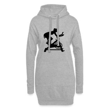 INDOOR CYCLING FITNESS COURS D’ENTRAÎNEMENT SPIN SPORT GYM - Sweat-shirt à capuche long Femme - gris chiné - Devant