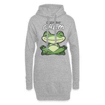 toujours garder le calme chemise de yoga grenouille namste chemise - Sweat-shirt à capuche long Femme - gris chiné - Devant