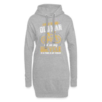 Rentner Fahrrad lustig alter - Hoodie-Kleid - Grau meliert - Vorne