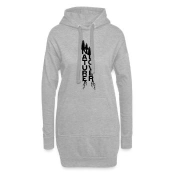 Nature Lover Freiheit Leben Wanderlust - Hoodie-Kleid - Grau meliert - Vorne
