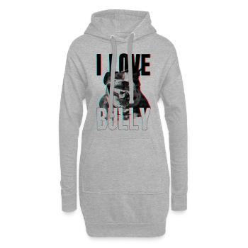 Bulldog - Bully - Dogue Allemand (look rétro) - Sweat-shirt à capuche long Femme - gris chiné - Devant