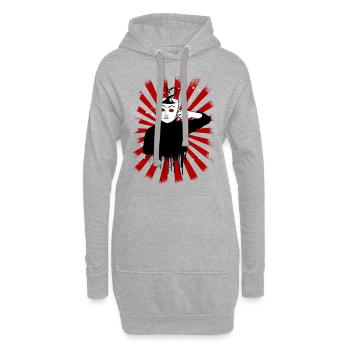 Kaffeetrinker - Kaffeemensch - Kaffeekopf - Coffee - Hoodie-Kleid - Grau meliert - Vorne