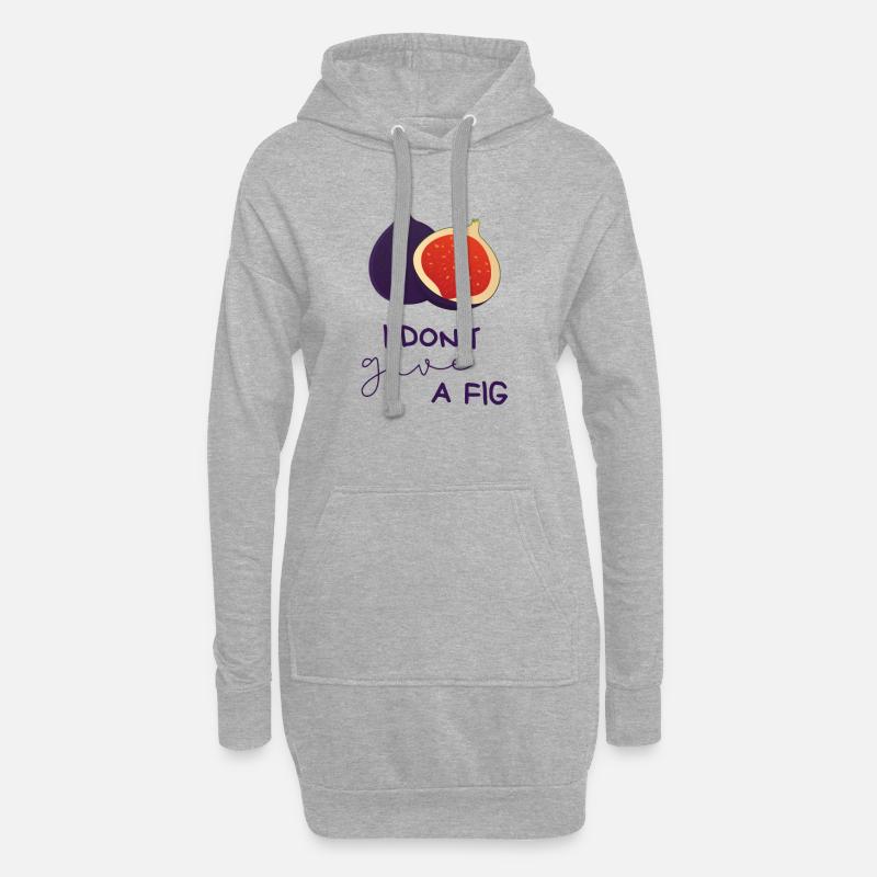 I Don't Give A Fig - Hoodie-Kleid - Grau meliert