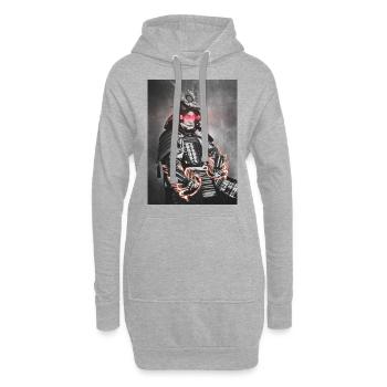Laser Ninja Man - Hoodie-Kleid - Grau meliert - Vorne