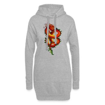 Dragon Red Dragon - Hoodie Dress - heather grey - Front
